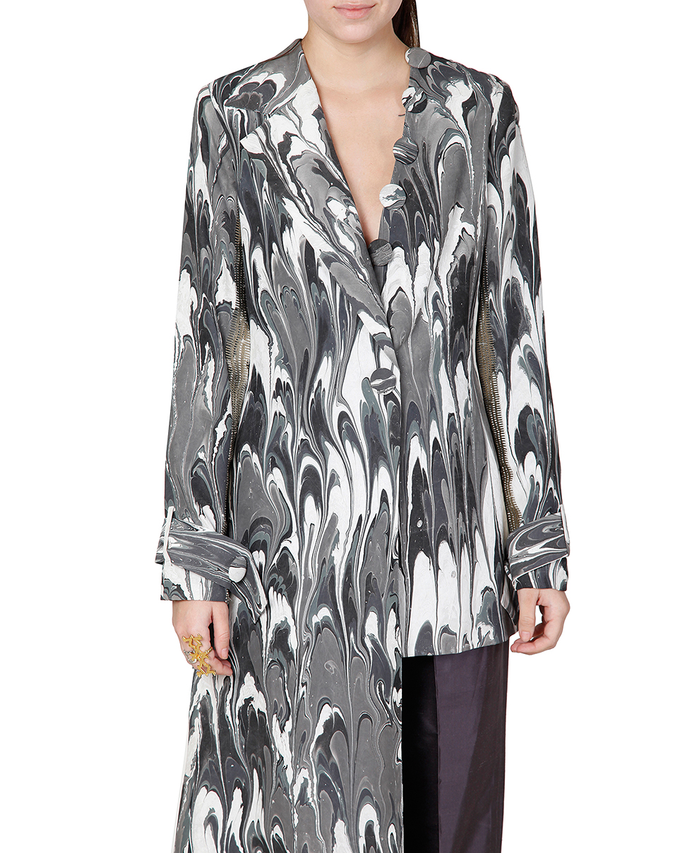 Asymmetrical Embroidered Jacket