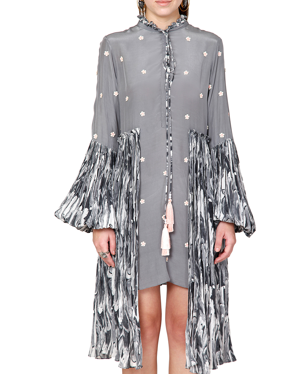 Asymmetrical Embroidered Dress