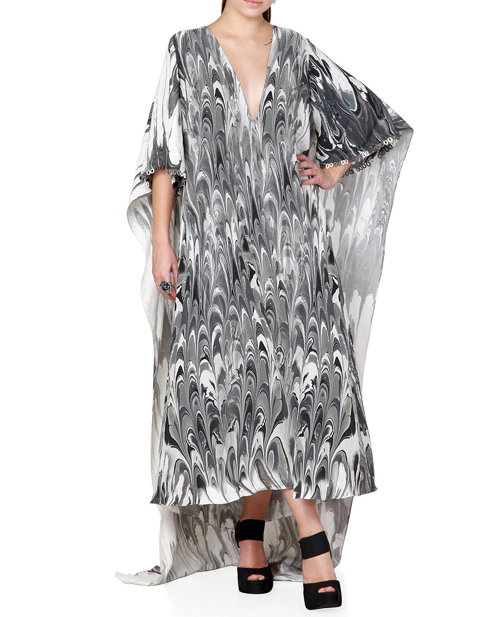 Printed Cape Dress