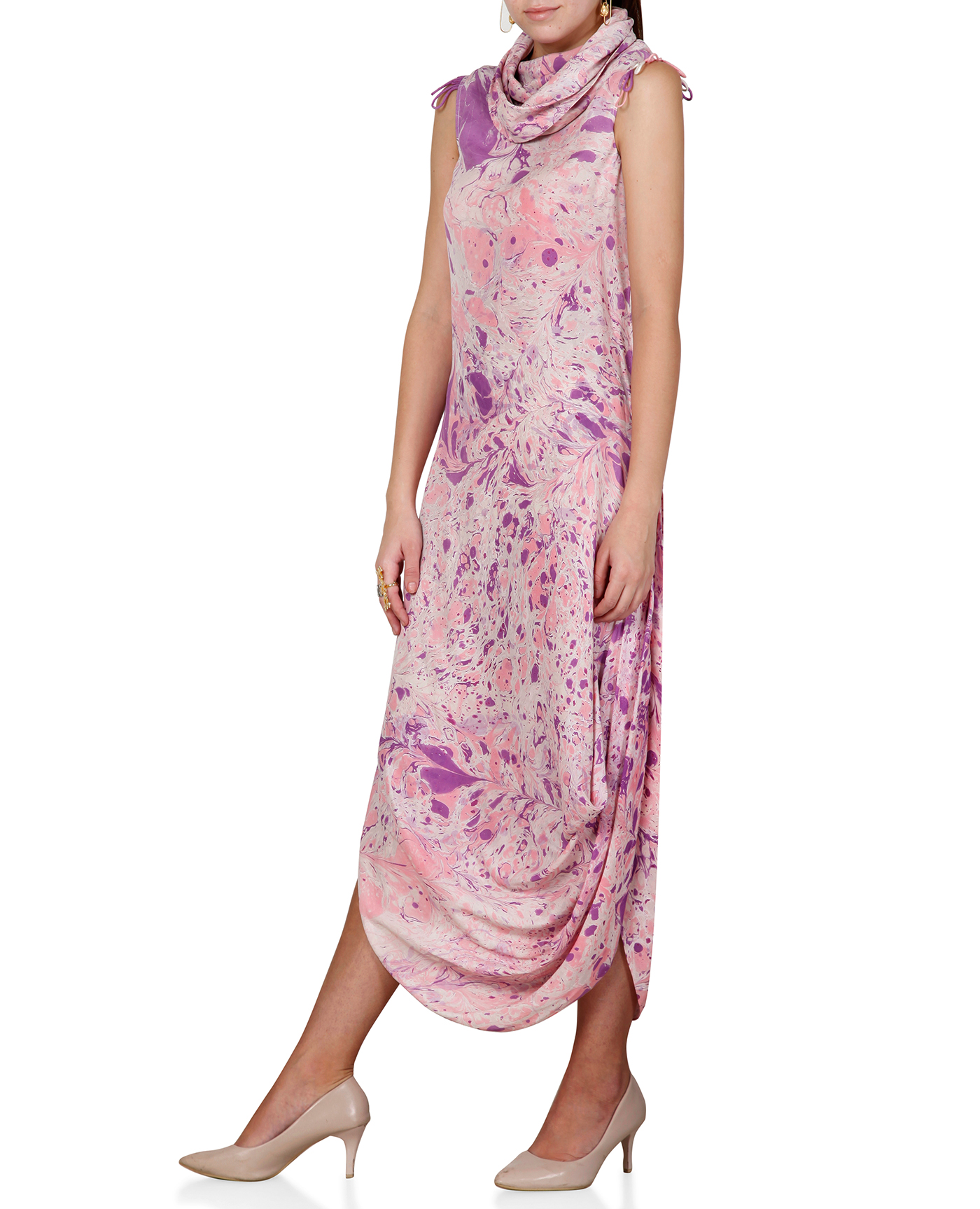 Printed Draped Dress