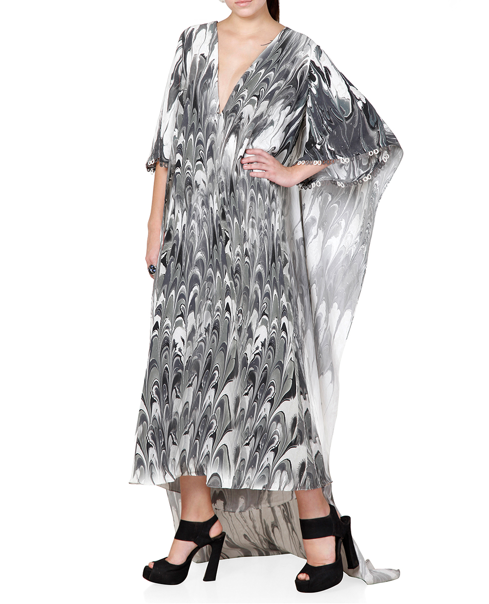 Draped Kaftan Dress