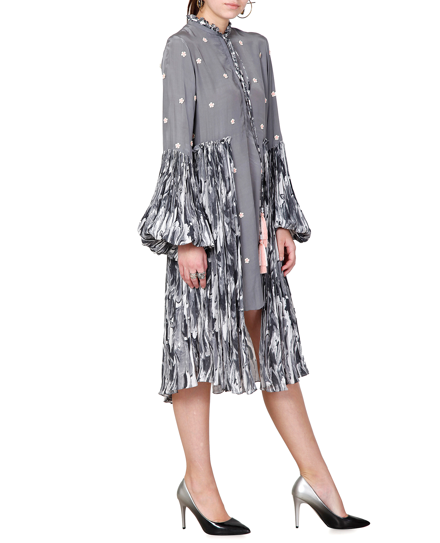 Asymmetrical Embroidered Dress