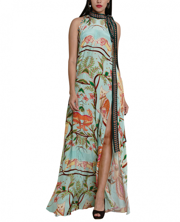 Printed Embroidered Maxi
