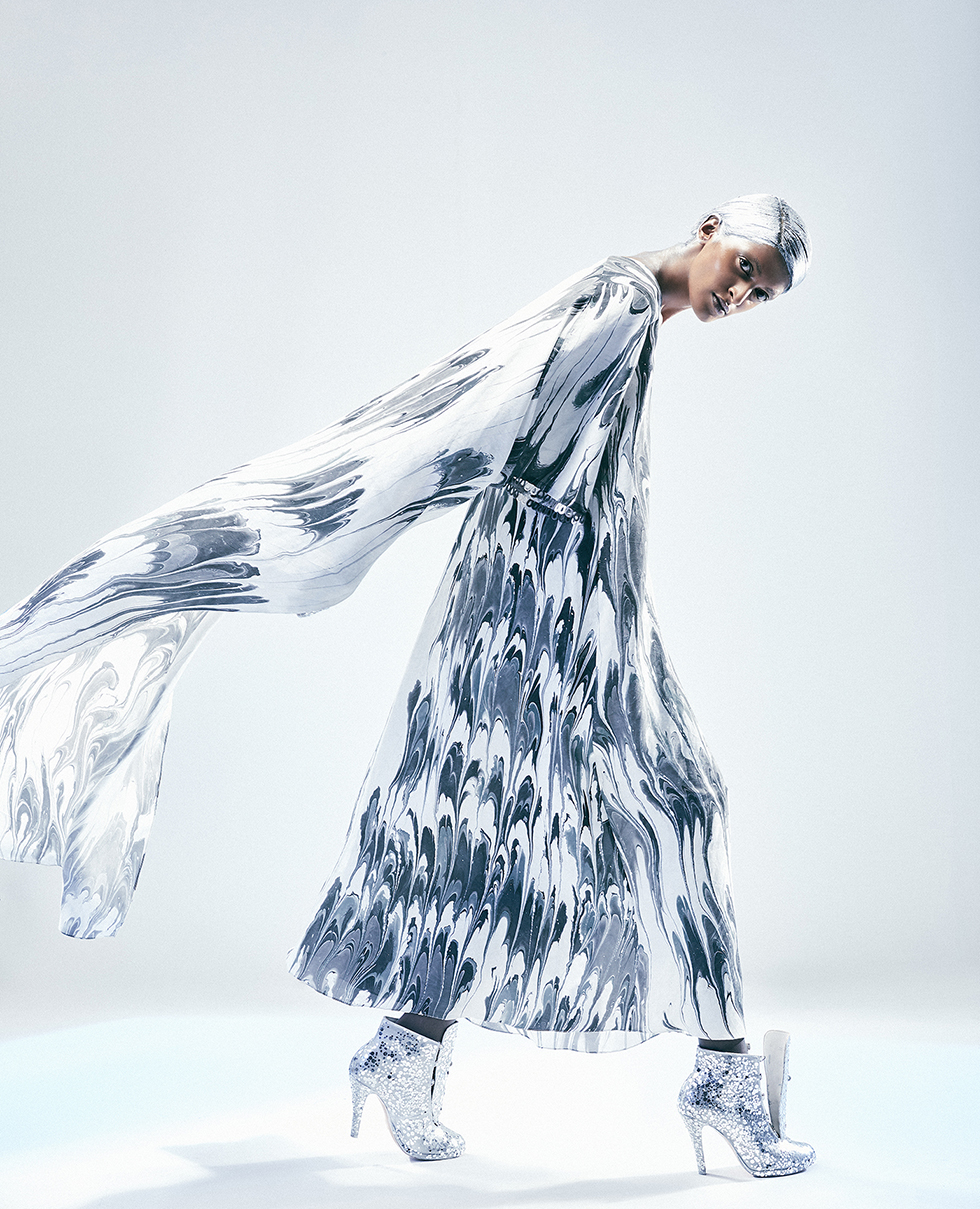 Draped Kaftan Dress