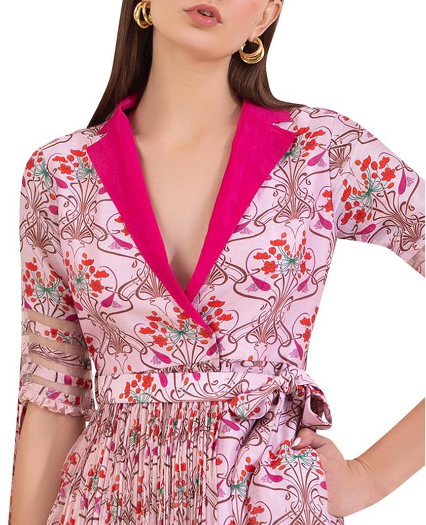 Asymmetrical Floral Print Dress