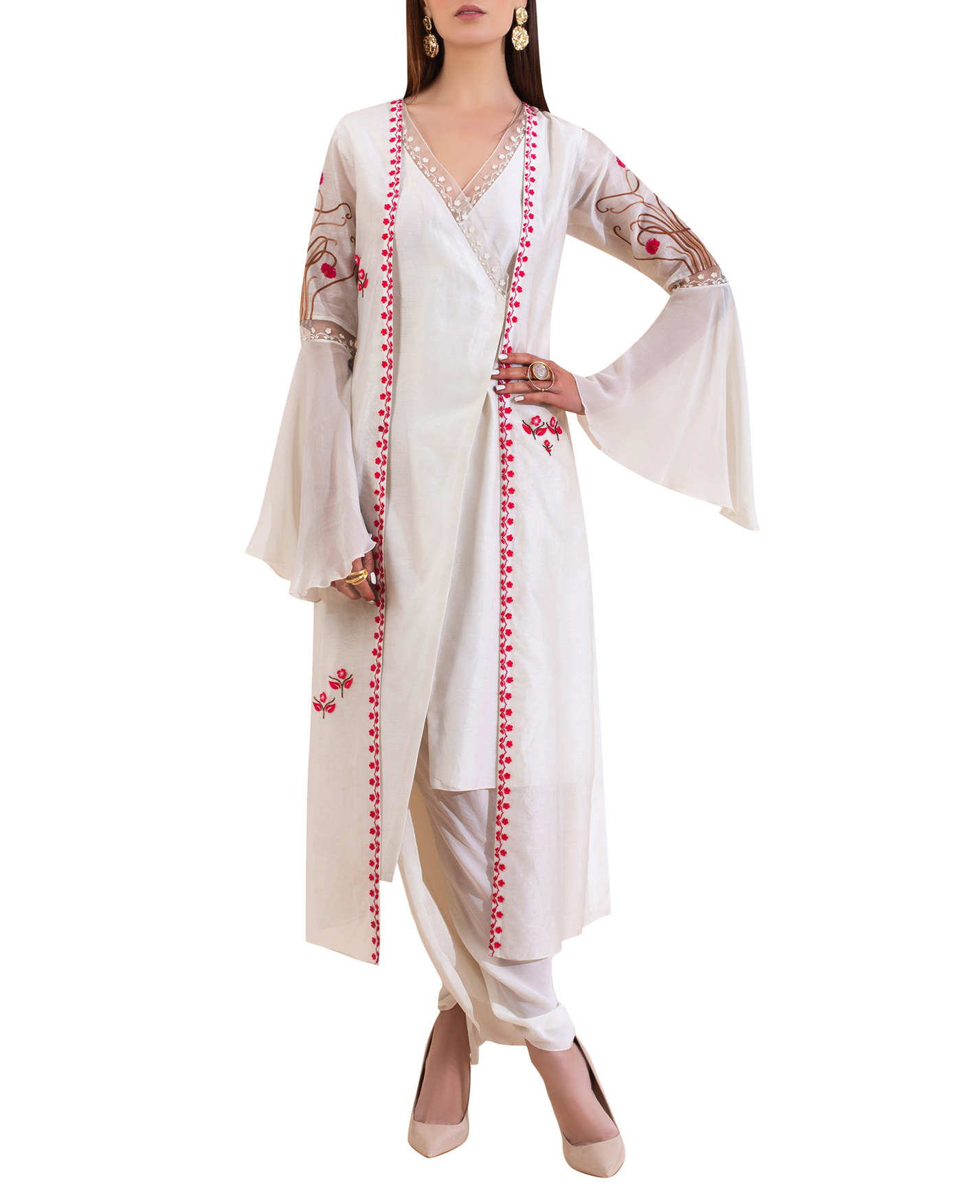 Gorgeous jacket blouse dhoti set