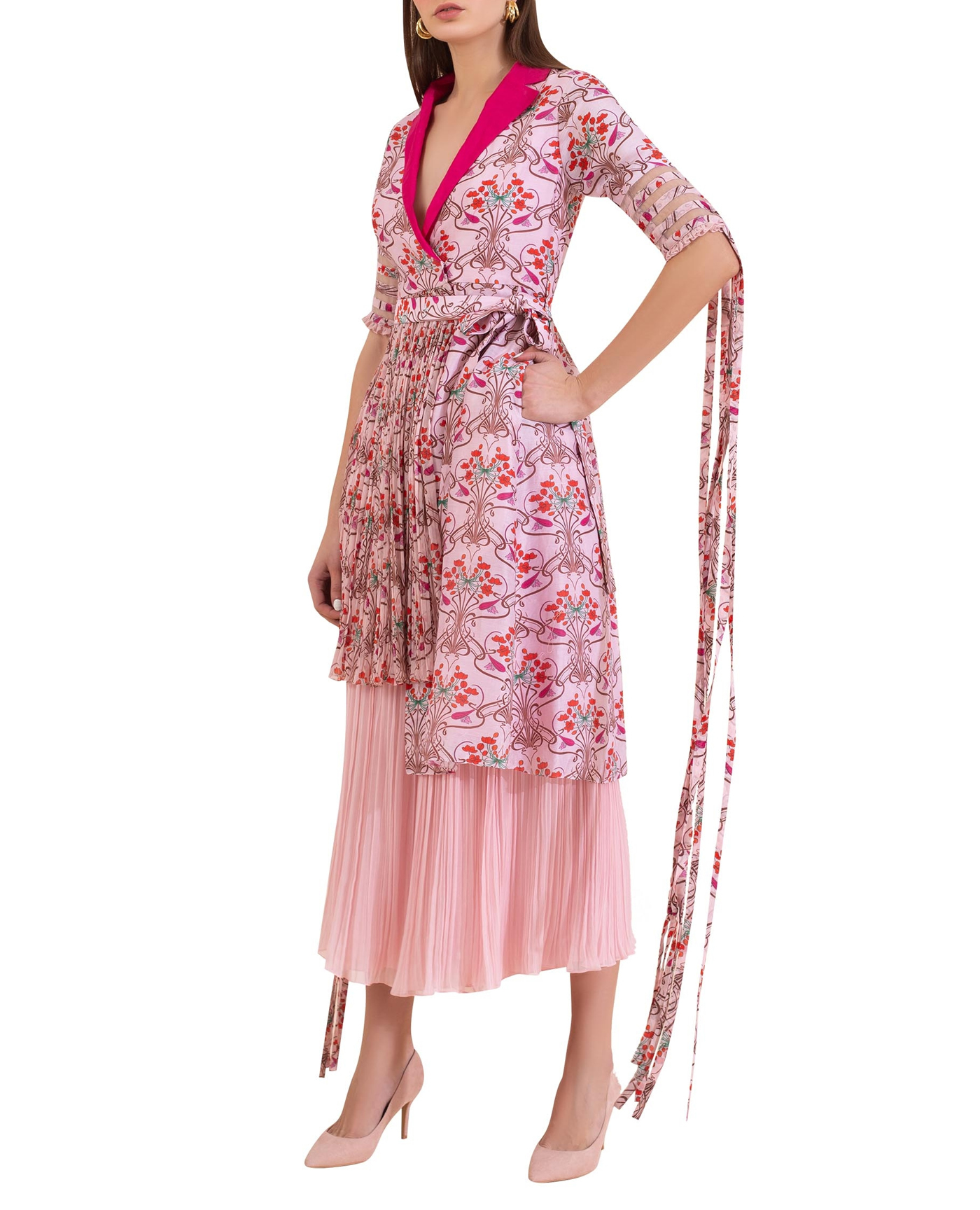 Asymmetrical Floral Print Dress
