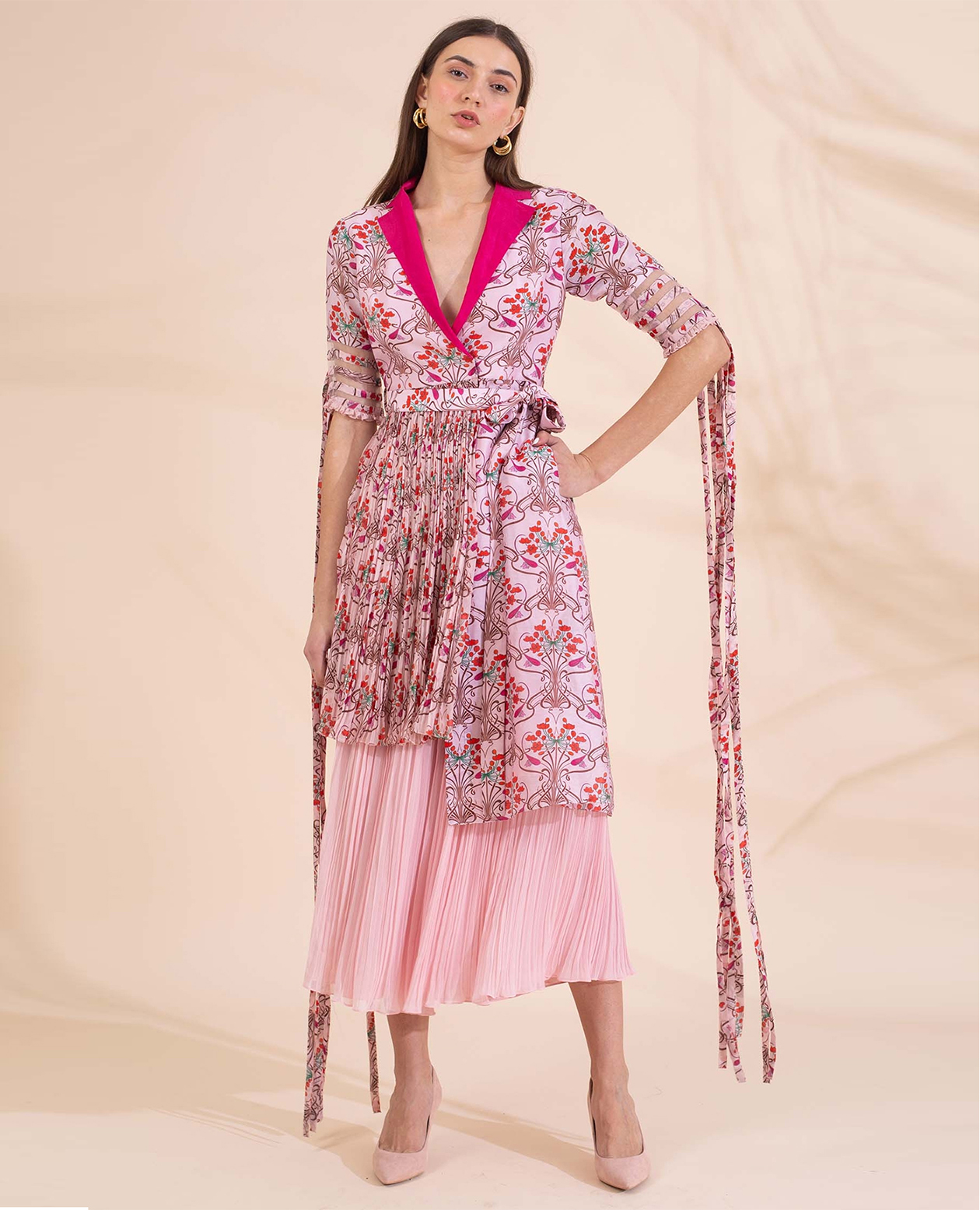 Asymmetrical Floral Print Dress