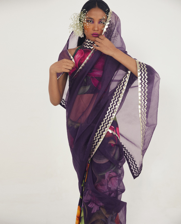 Embroidered sari