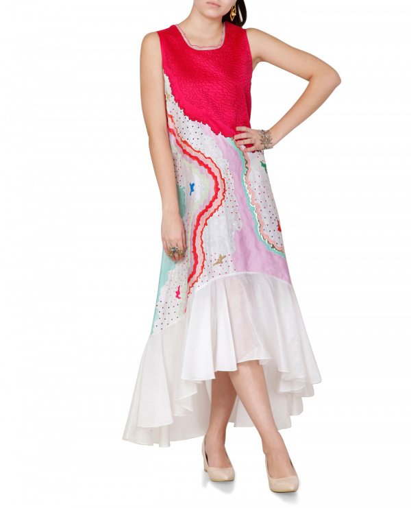 Embroidered Tiered Dress