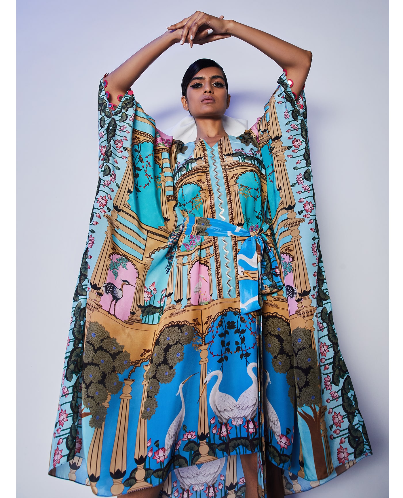 Embroidered Kaftan Dress
