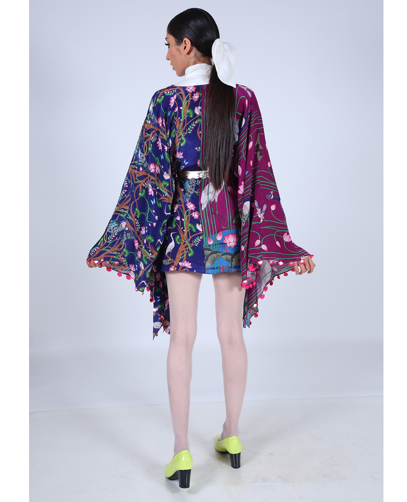 Embroidered Draped Dress