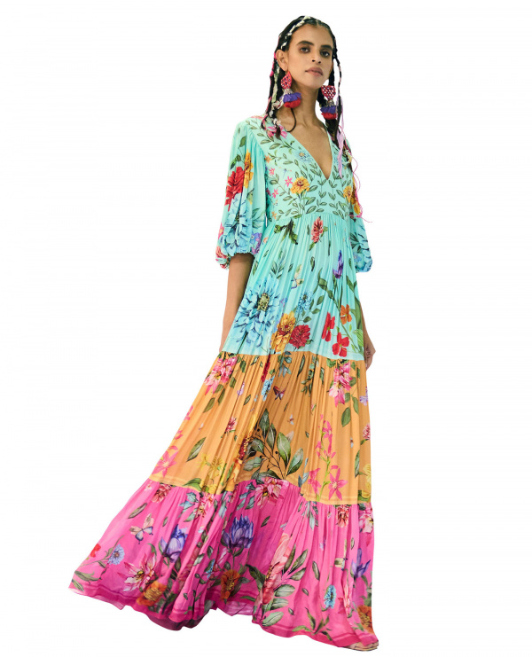 Limerick-Embroidered Maxi Dress