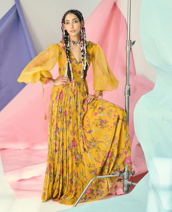 Limerick-Embroidered Maxi Dress