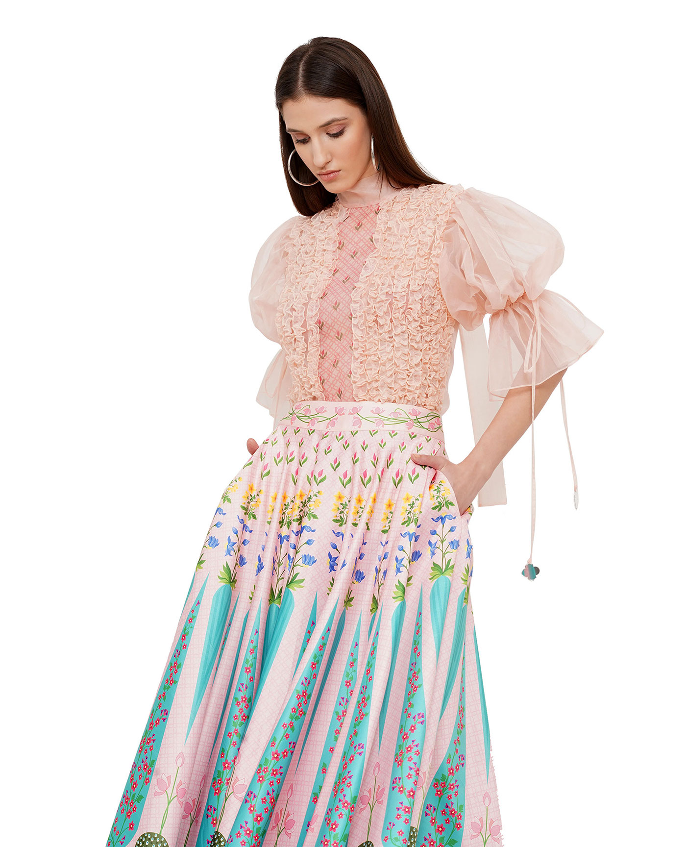 Rouched Organza Top
