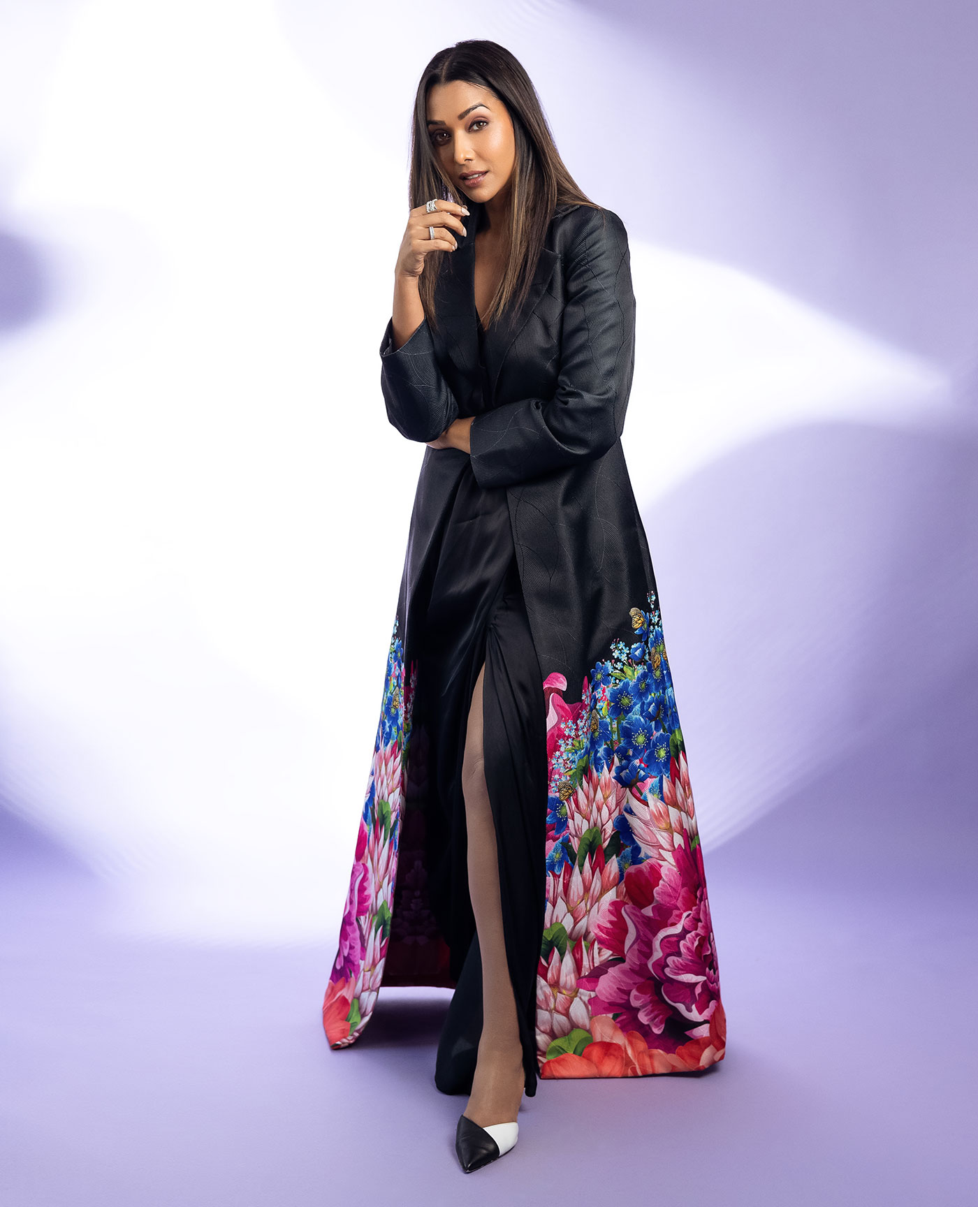 Statement Jacket with a Draped Dress
