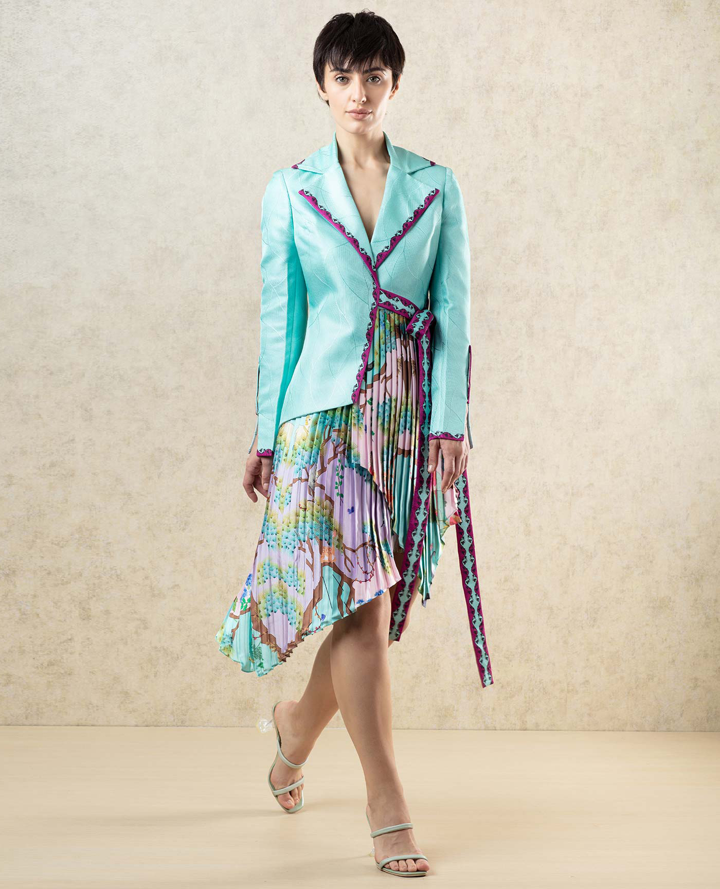 Asymmetrical Pleated Skirt